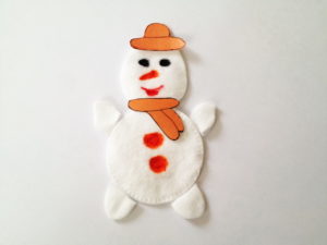Снеговик из ватных дисков своими руками фото